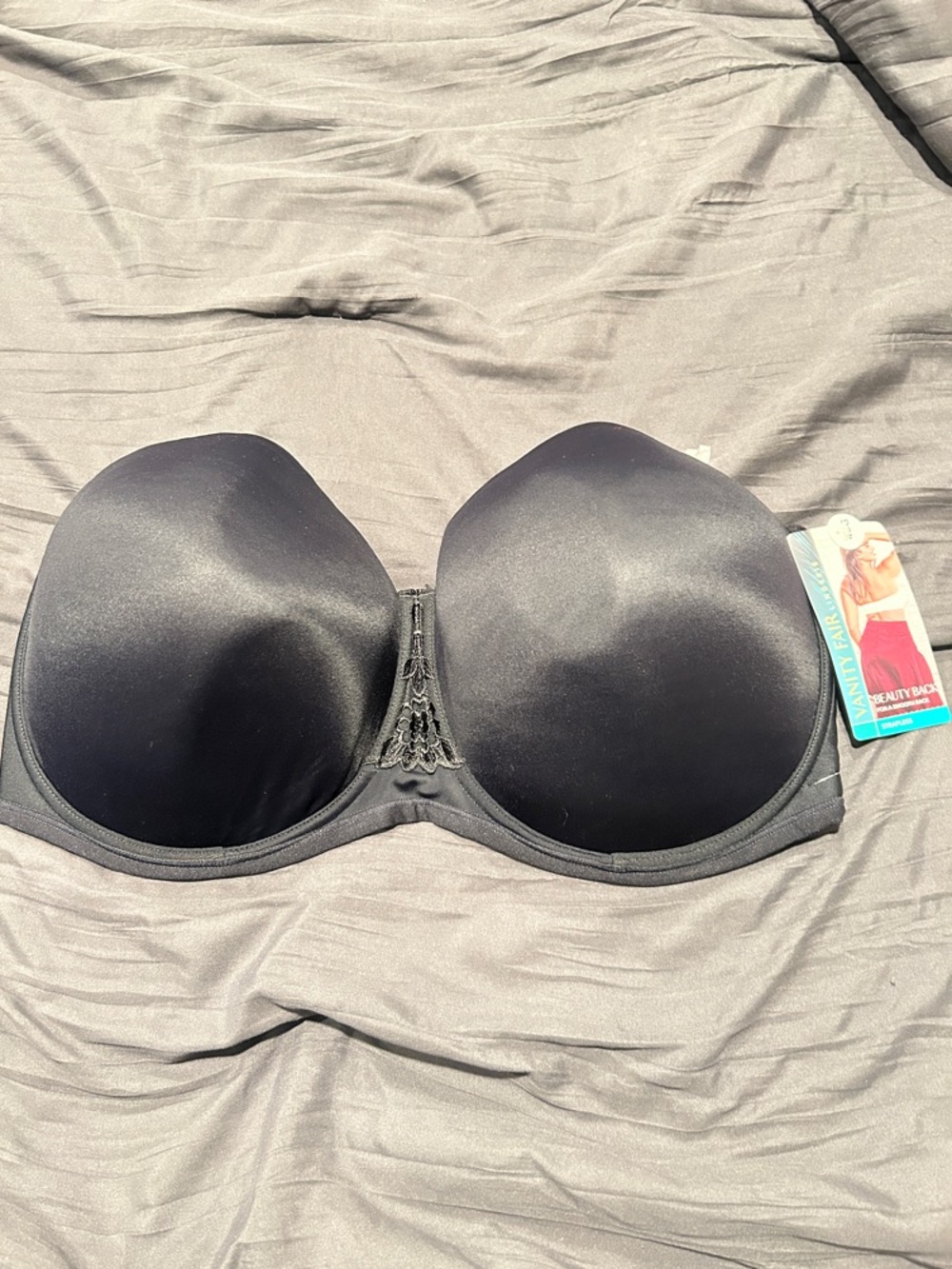 Vanity Fair Black Strapless Smooth Molded Bandeau Bra